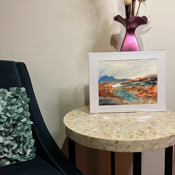 Abstract Mountain Landscape Original Watercolor Wall Art Painting - Picture 16 of 16